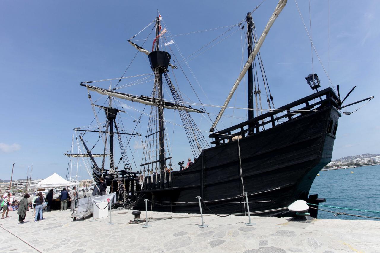 The Historical Ship Nao Victoria Arrives At The Port Of