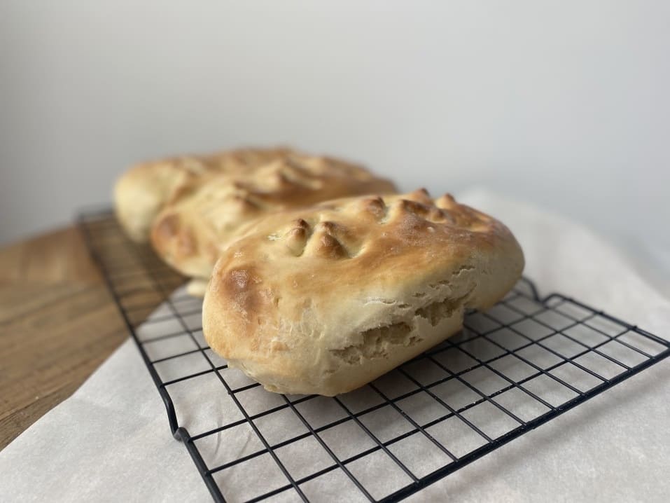 french bread on parchment paper