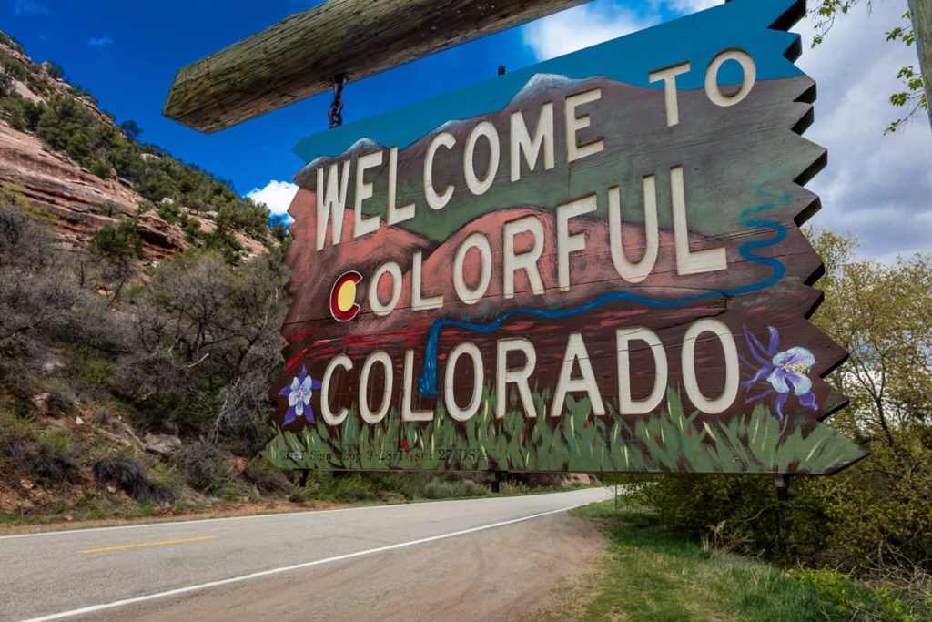 welcome sign to Colorado